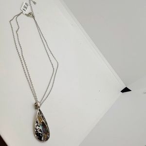 Ballet CRYSTAL TEARDROP" PENDANT & 2- layered Stainless steel chain
